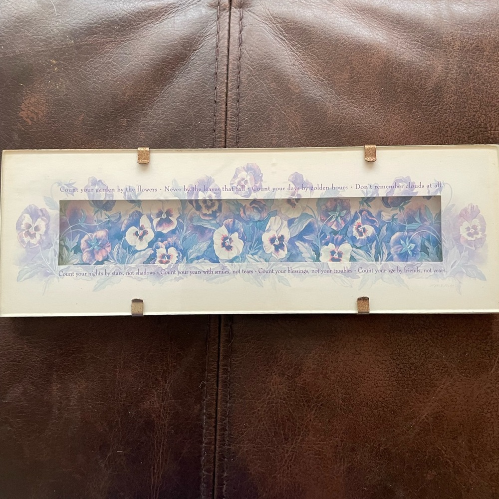 Hallmark plaque. Purple flowers. Beautiful sentiment